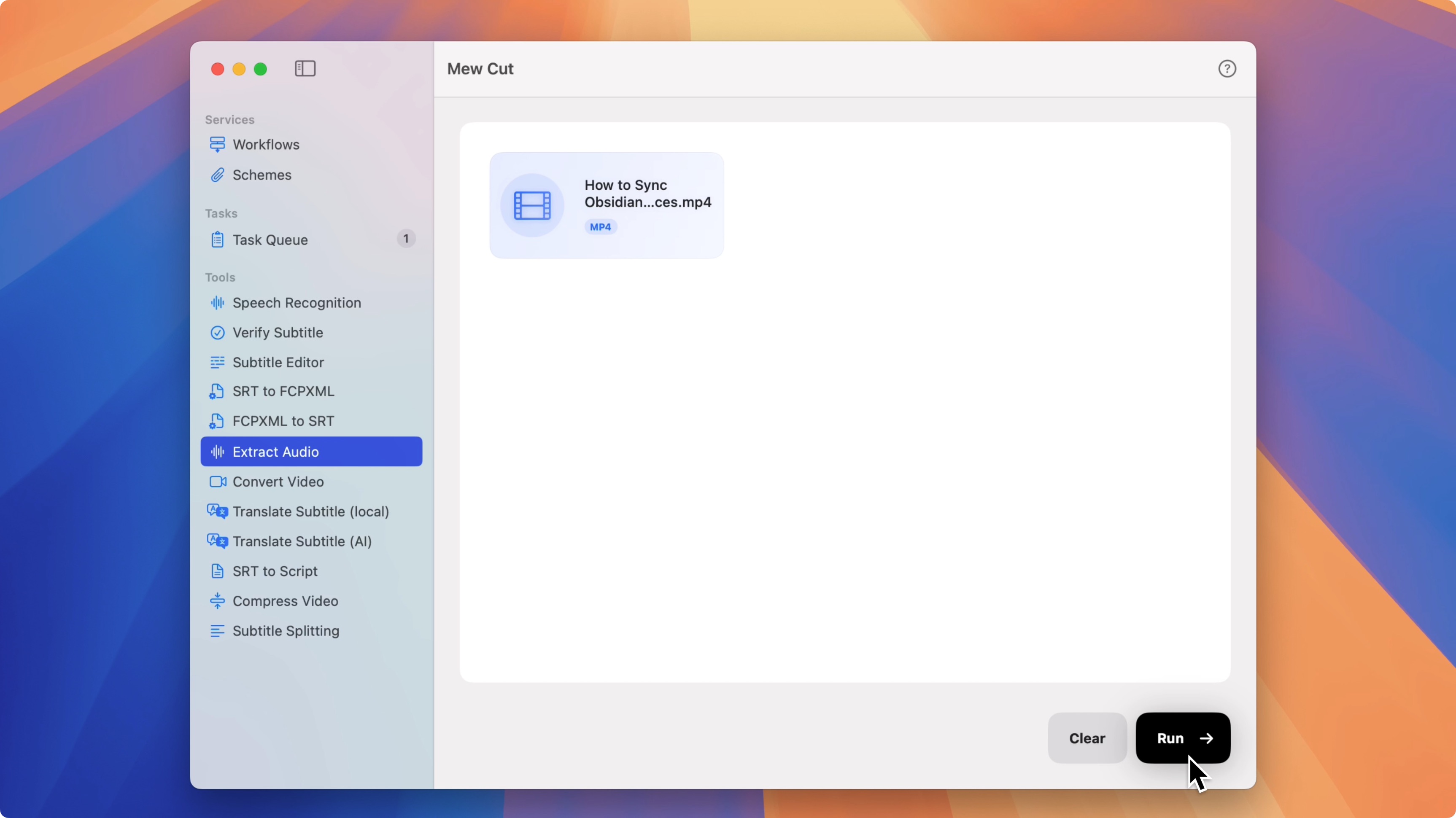 Click the Start button and wait for processing to finish. The exported audio files will appear in the task queue
